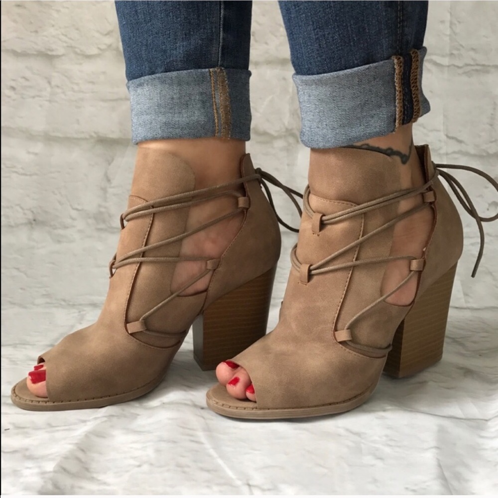 sale✔️Last - Peep toe booties - Picture 3 of 7