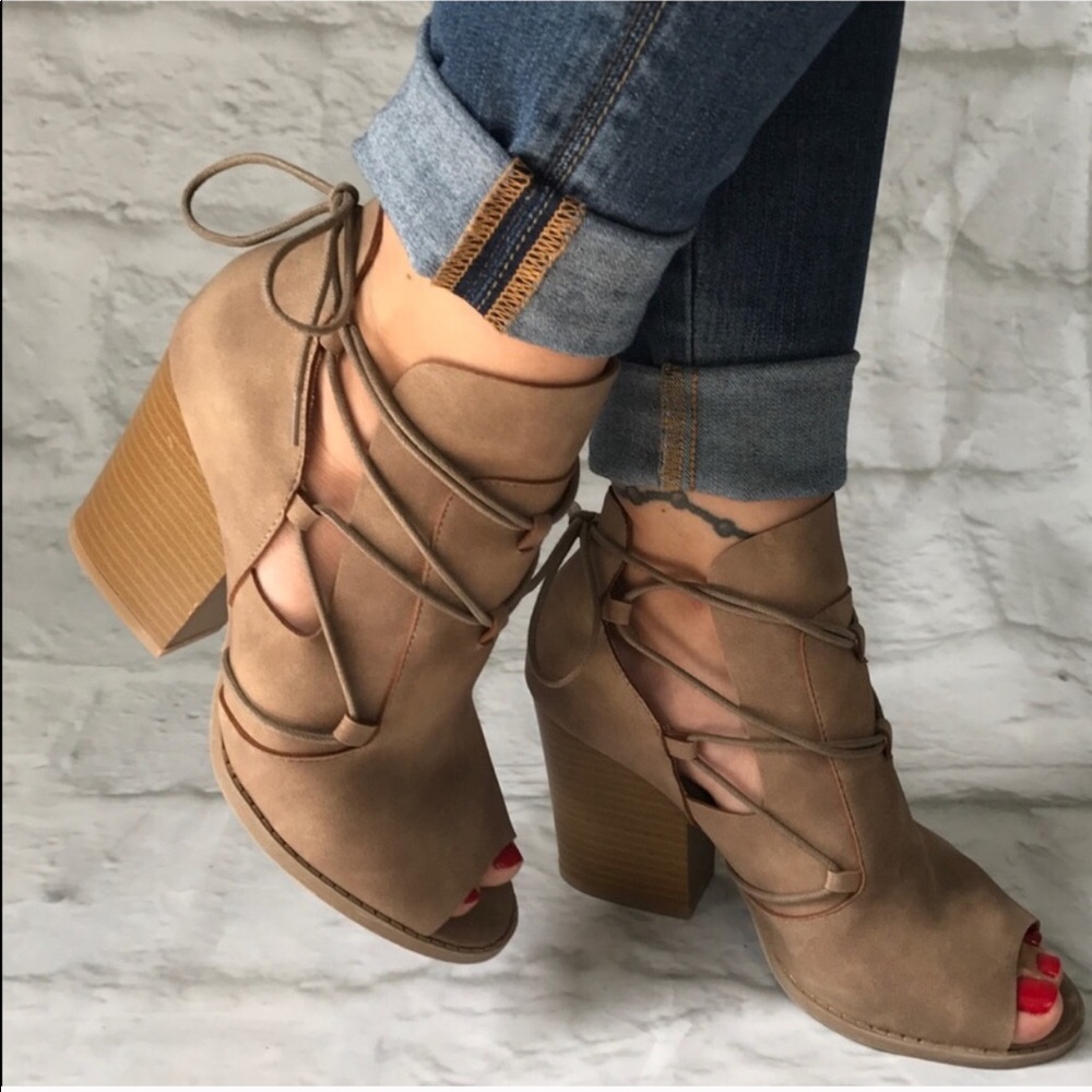 sale✔️Last - Peep toe booties - Picture 2 of 7
