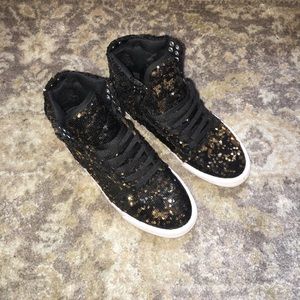 Supra Black & Gold Sparkle Sneakers