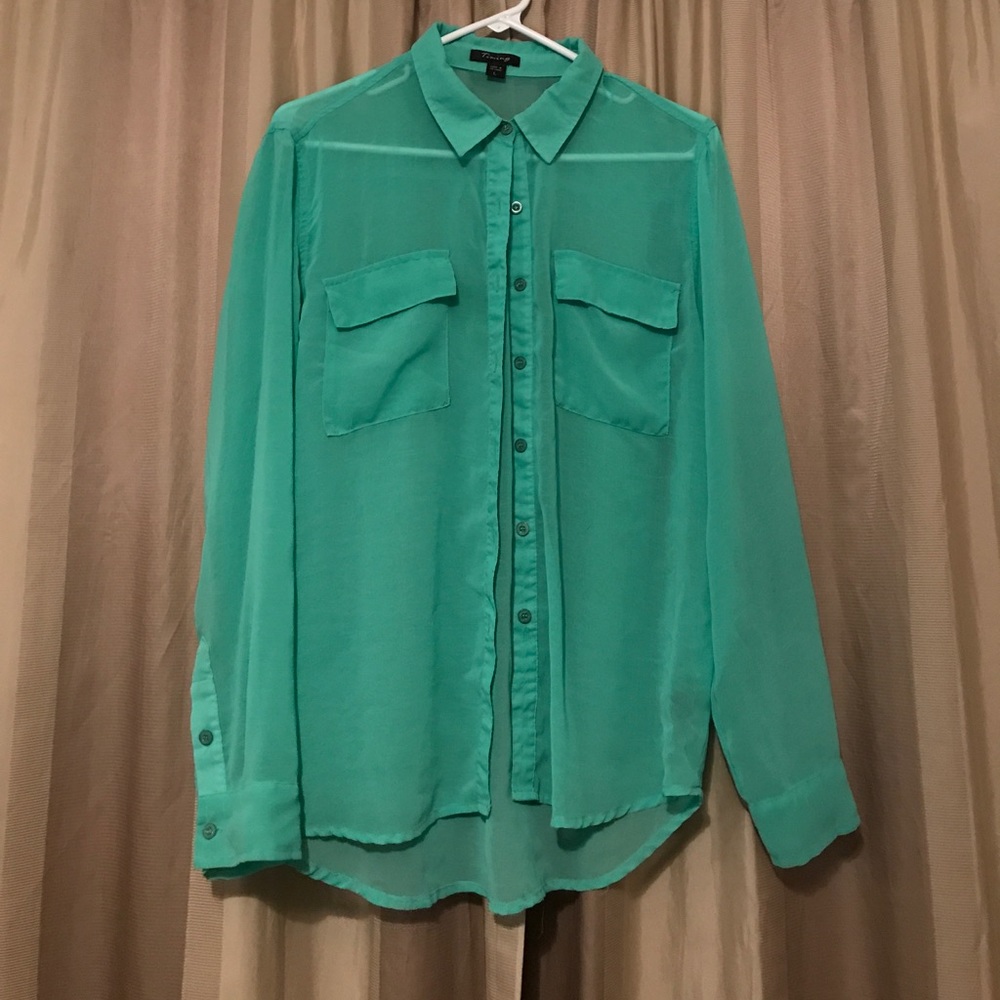 Sheer Turquoise Blouse
