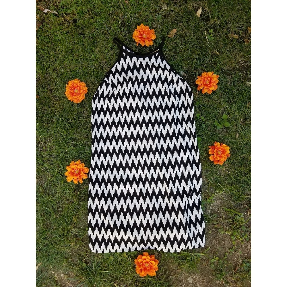 Black and White Chevron Dress