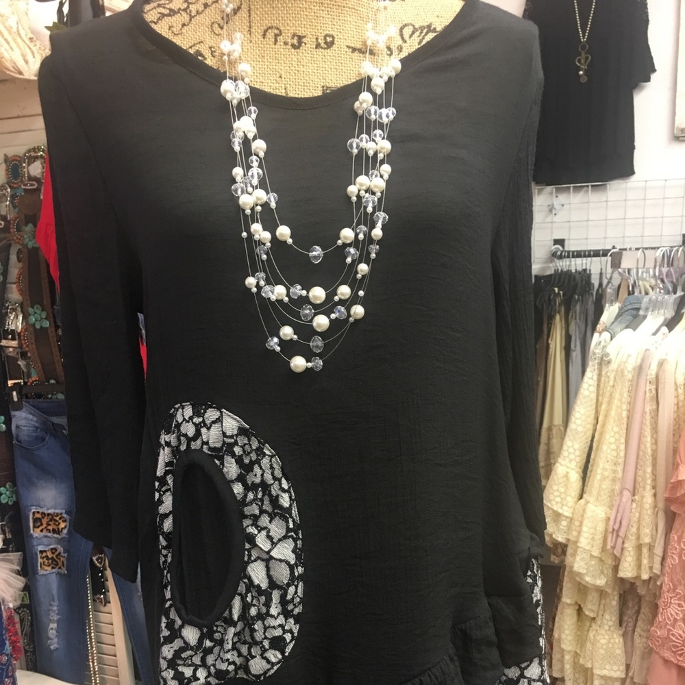 Black Ruffled Tunic