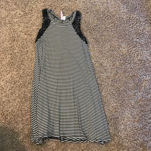 Black and white striped dress