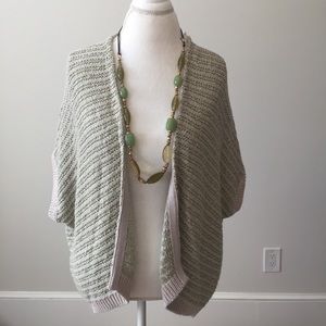 Loft Short Sleeve Knit Cardigan And Necklace - image 1