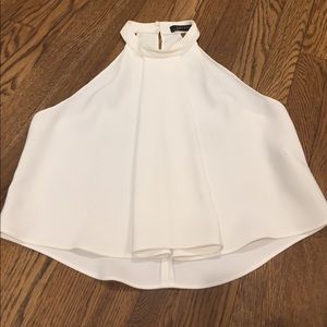 Zara high neck cropped blouse