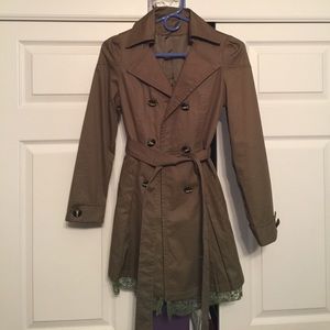 Olive green rain coat