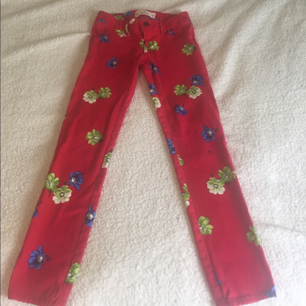 Girls size 0 Hollister floral ankle jeans