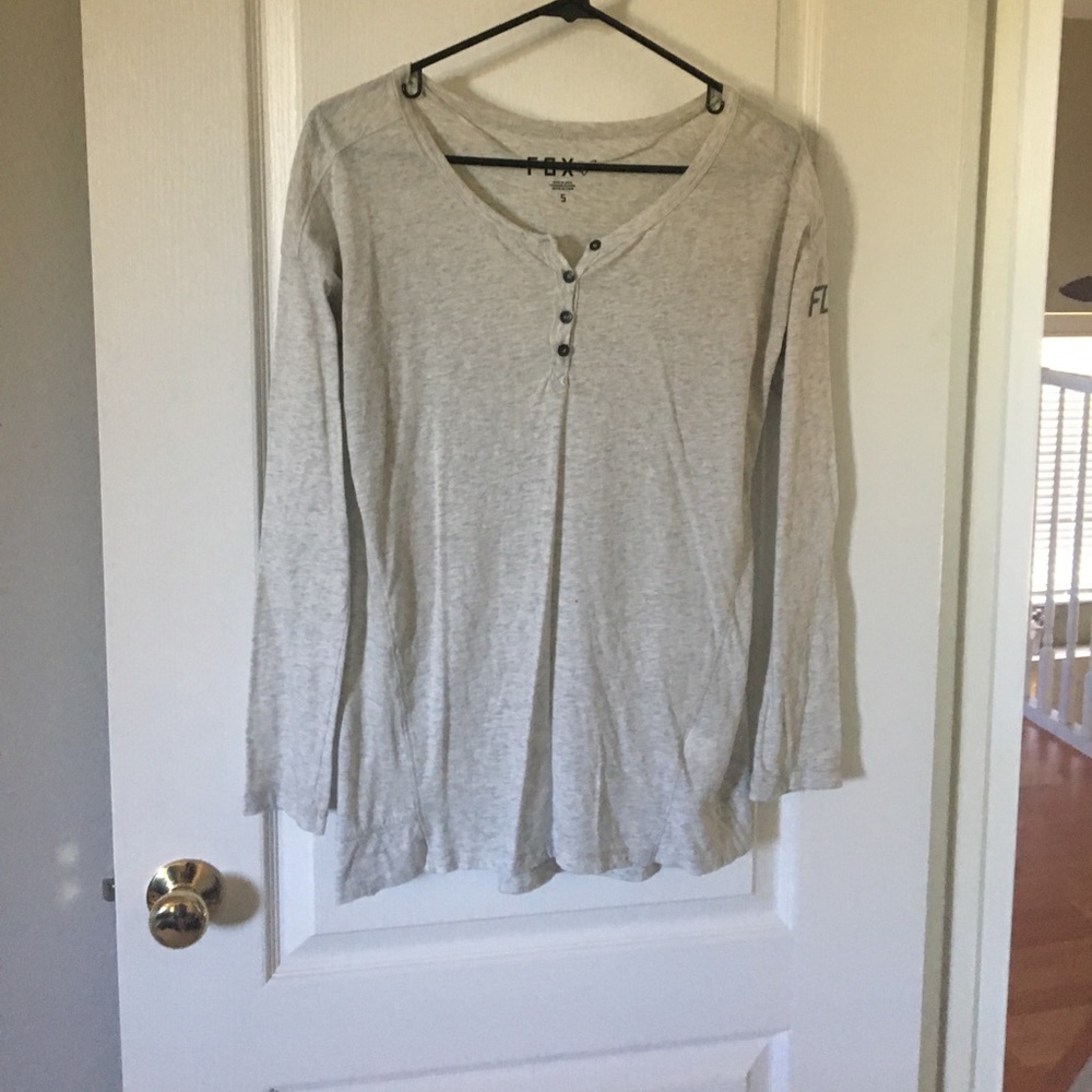 Fox grey long sleeve Henley tee