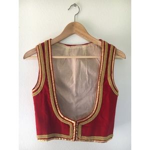Incredible Vintage Red Velvet Dirndl Vest