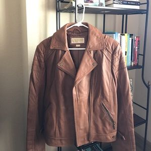 Tan Michael Kors leather jacket