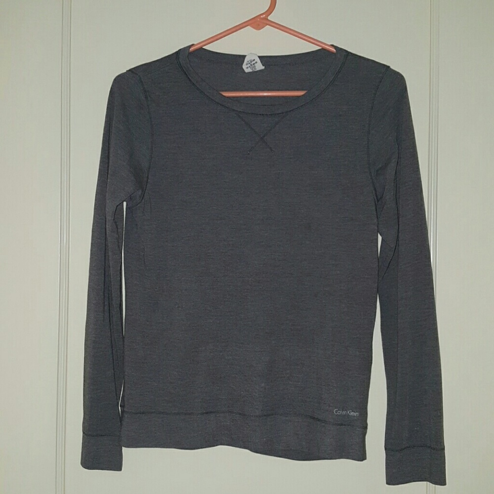 Calvin klein gray long sleeve tee S