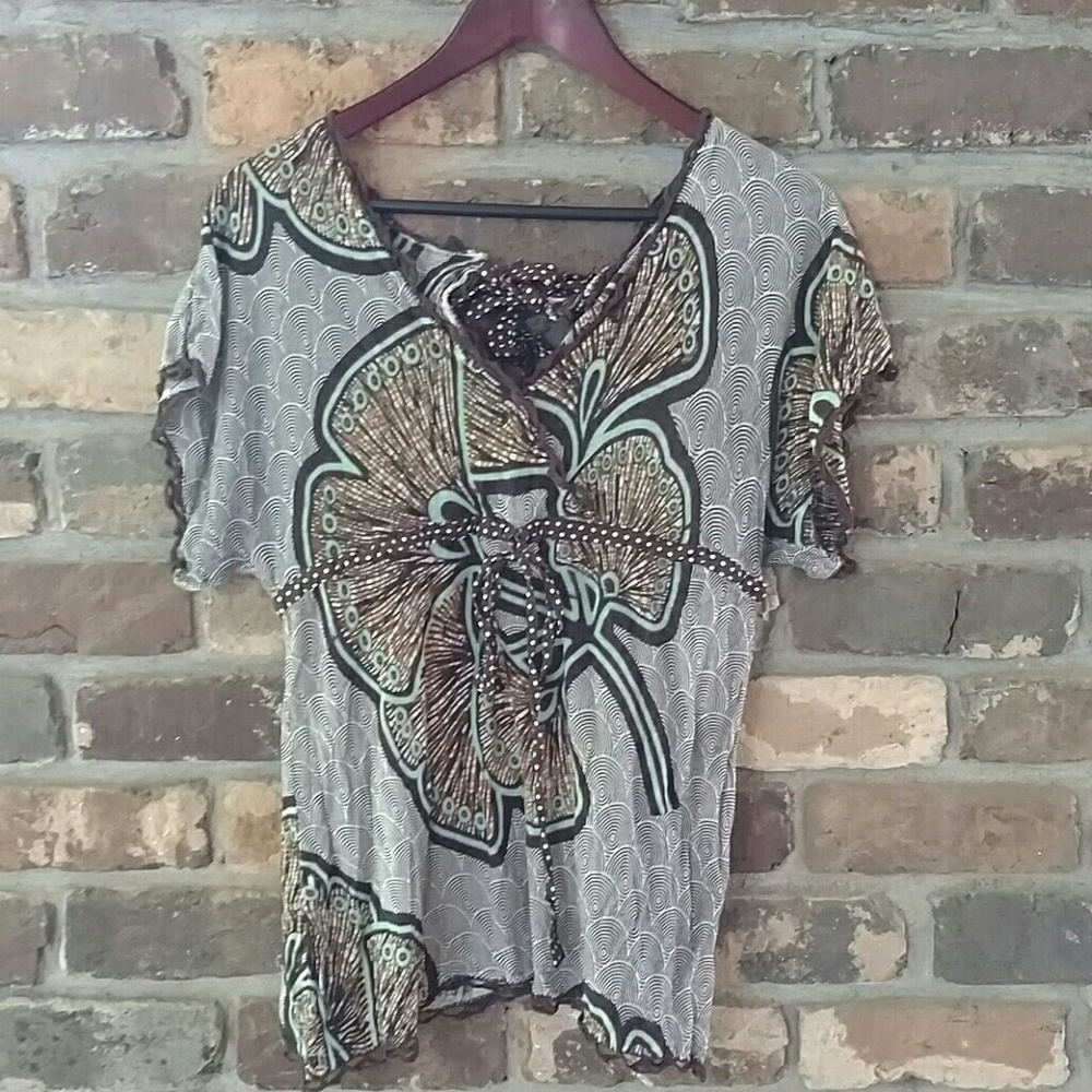 Anthro Flowy Flowery Top