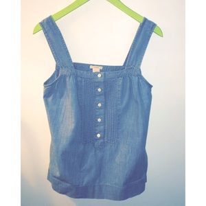 J.Crew Cotton-Chambray Tank Size 2 Used/Worn