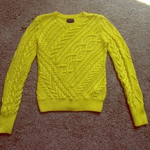 Girls yellow cable knit Ralph Lauren sweater