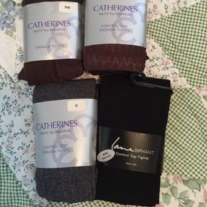 NET BUNDLE OF TIGHTS SIZES 5XE/F GRAY, BLACK BROWN