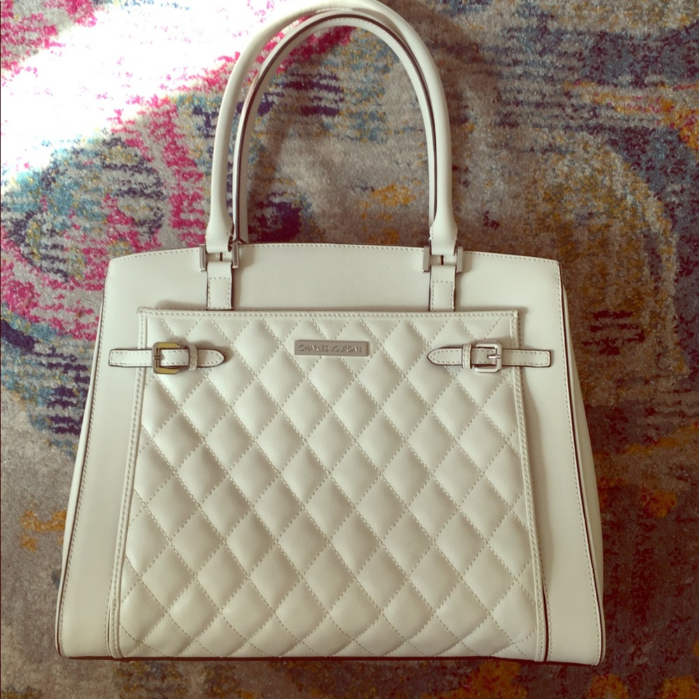 Charles Jourdan Large Bag, Soft White, Quilting