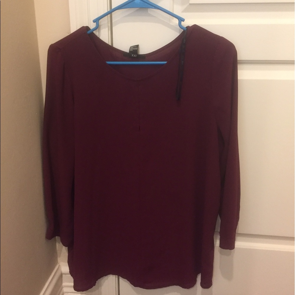 Long sleeve deep red/burgundy shirt