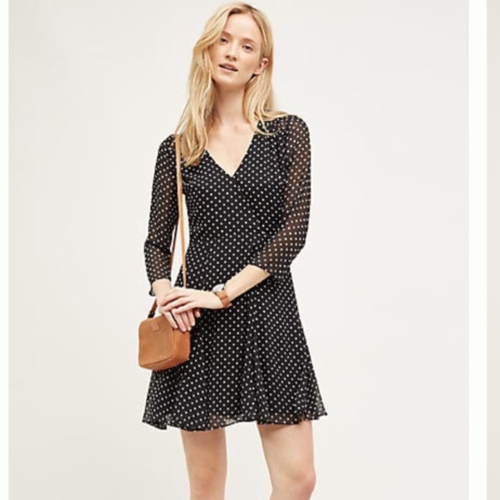 Anthropologie Erin Featherstone dot dress. Size 8