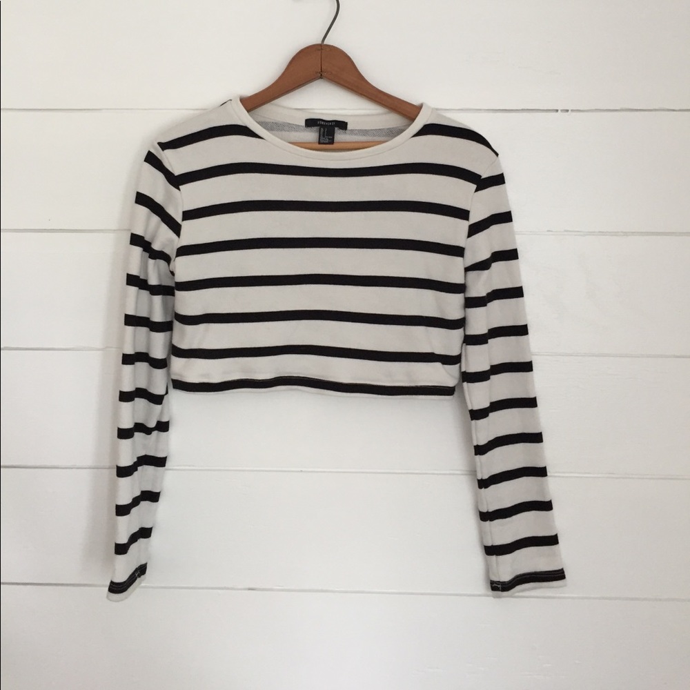 Striped cropped sweatshirt