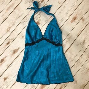 Satin Blue halter top