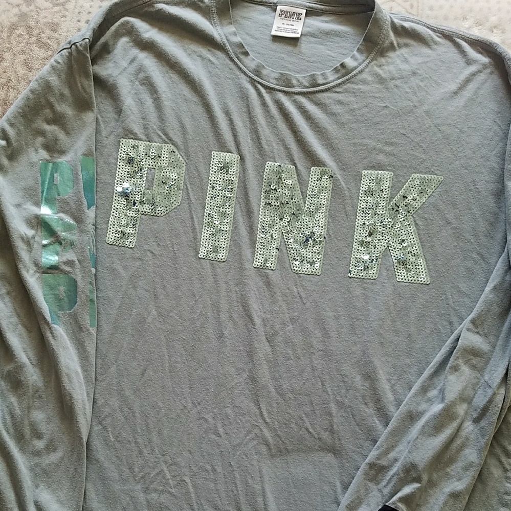 VS Pink long sleeve bling tee medium