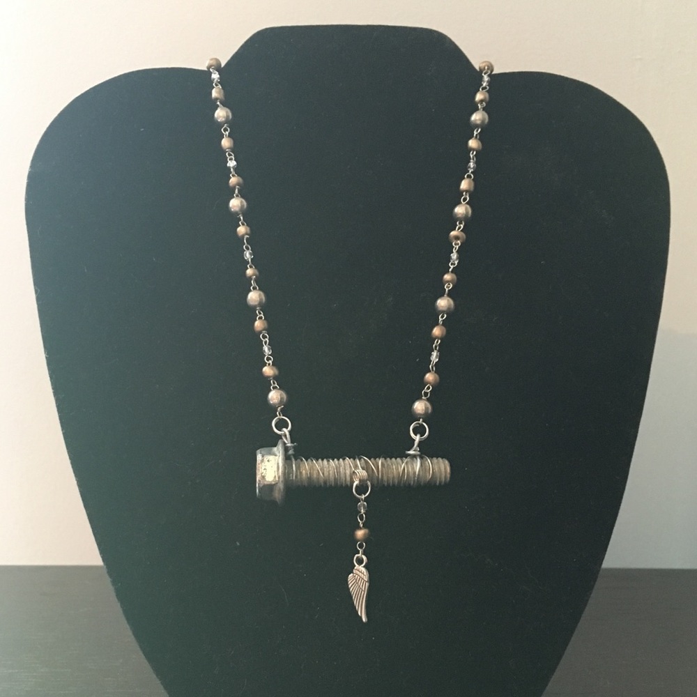 Handmade Necklace with Screw Pendant