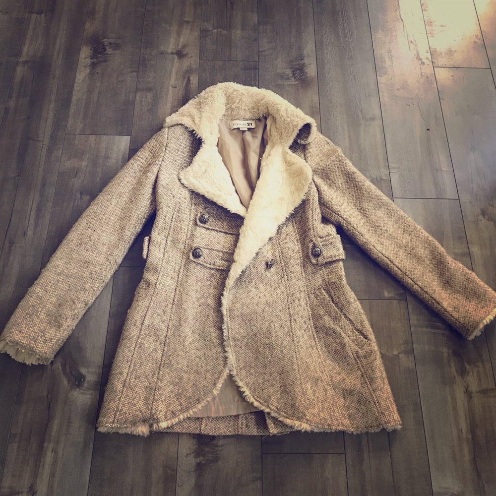 Forever 21 faux fur inside coat