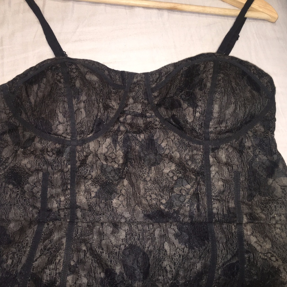 American Eagle Black Lace Bustier Dress