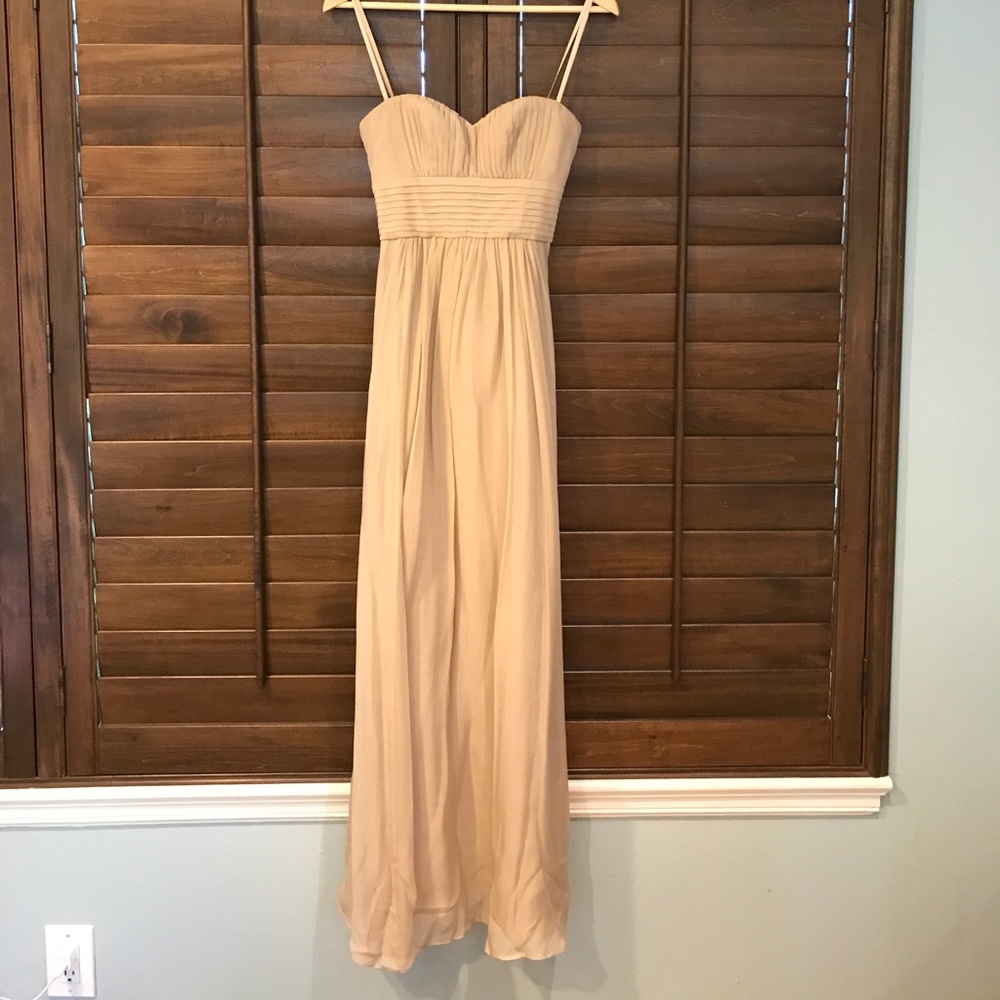 BCBG tan gown