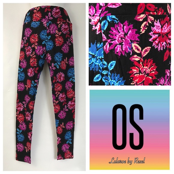 BNWT Lularoe OS Flowers leggings. - Picture 1 of 1