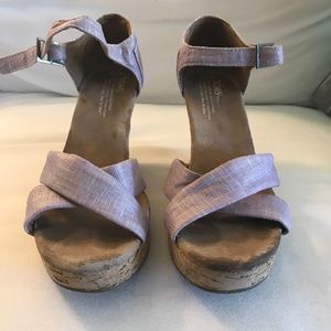 TOMS lilac wedge sandals size 7.5