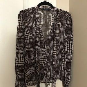 Zara long sleeve chiffon blouse
