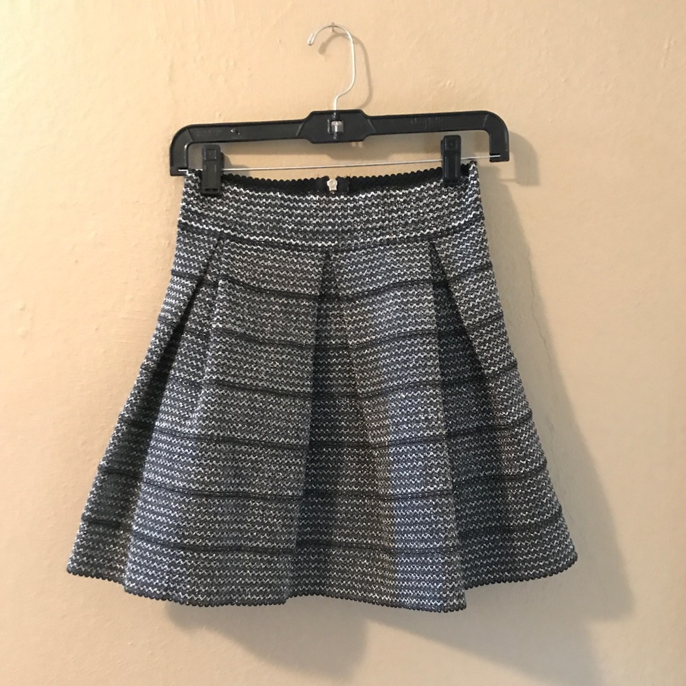 High waist silver skirt