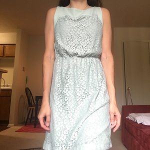 pale green sleeveless Zara dress