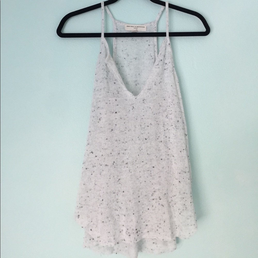 Urban Outfitters speckled white sweater tank
