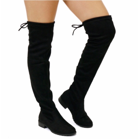 LAST 💔 Over the Knee Stretch Low Heel Boots - Picture 4 of 6
