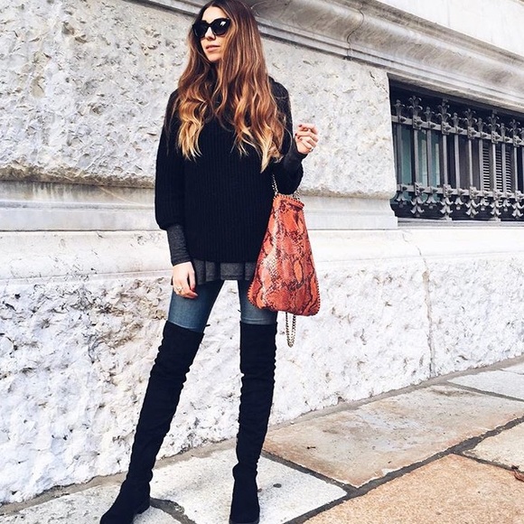 LAST 💔 Over the Knee Stretch Low Heel Boots - Picture 3 of 6