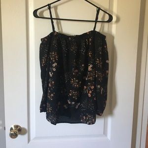 Off the shoulder long sleeve blouse