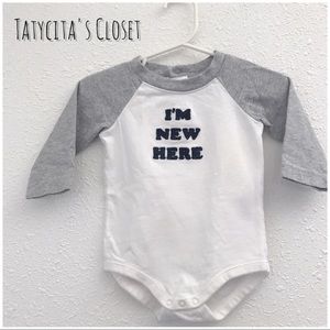 I'm new here onesie 3-6 months