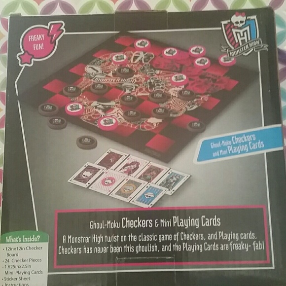 Monster High checkers and mini playing cards - Picture 2 of 2