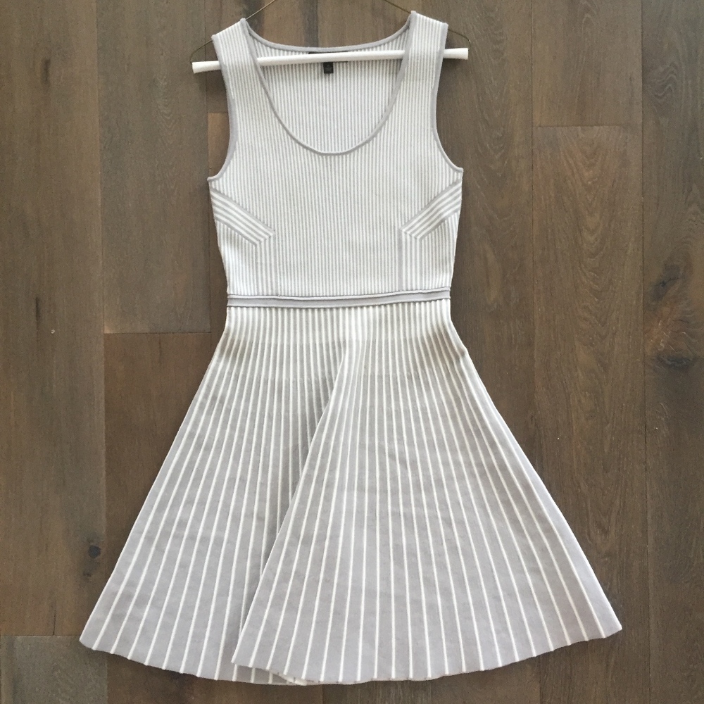 Stripe-Knit Fit and Flare Dress