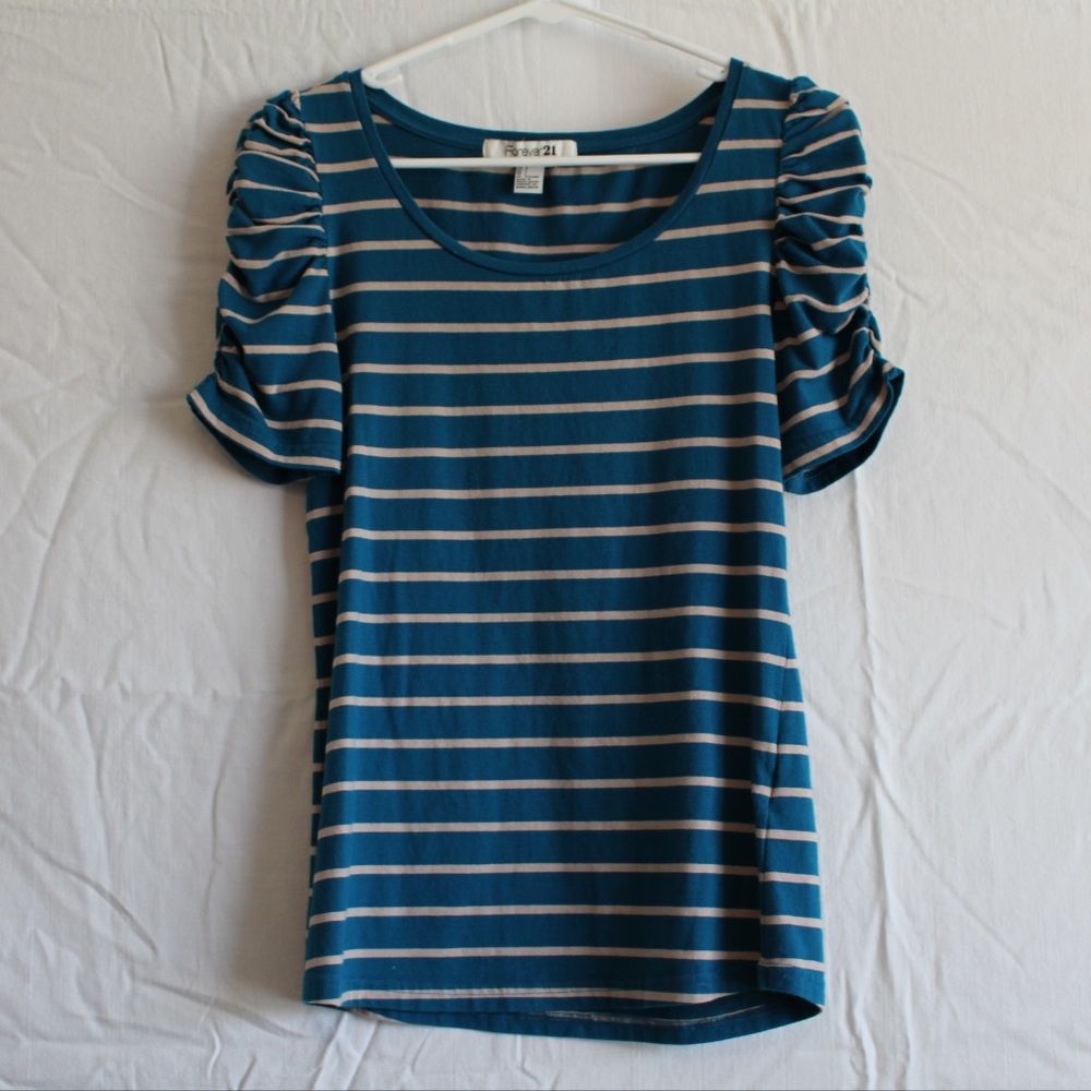 Blue and Cream Striped Tee