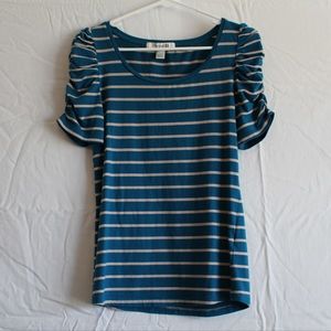 Blue and Cream Striped Tee