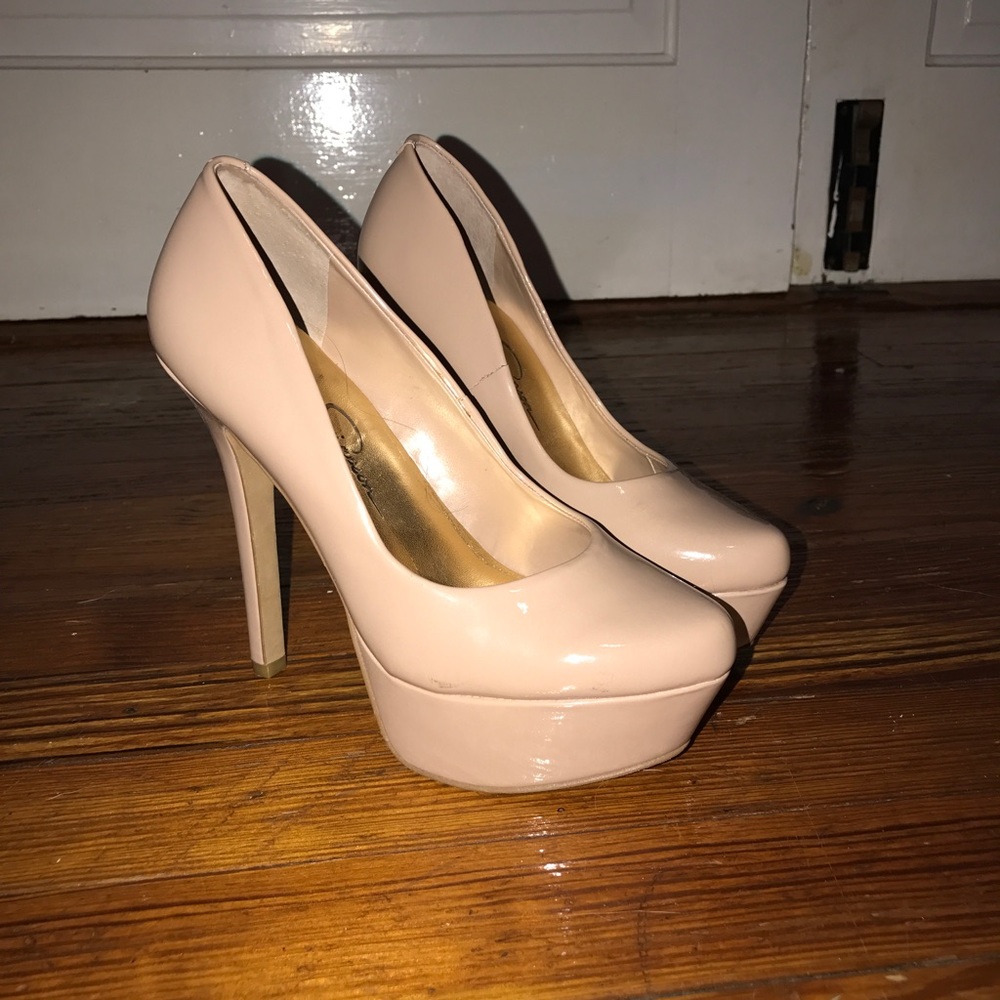 Jessica Simpson Nude Platform Heels