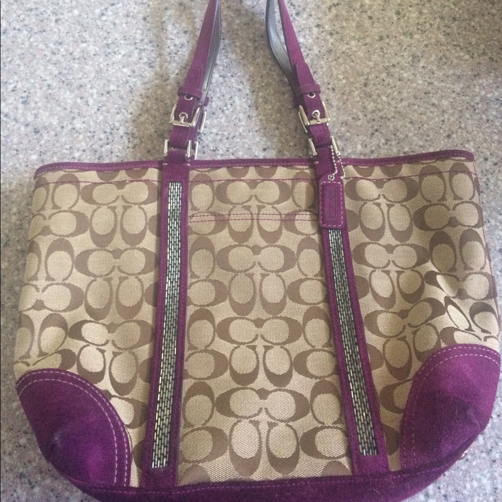 Vintage Coach Beaded Tote Bag