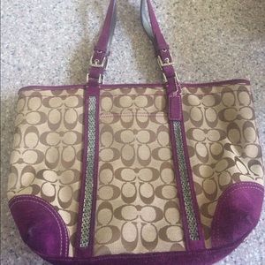 Vintage Coach Beaded Tote Bag