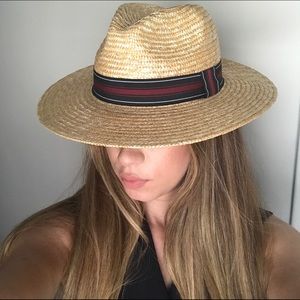 Red Blue Stripped Fedora