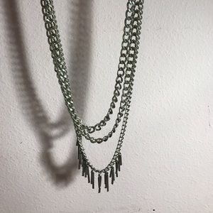 Silver layered necklace