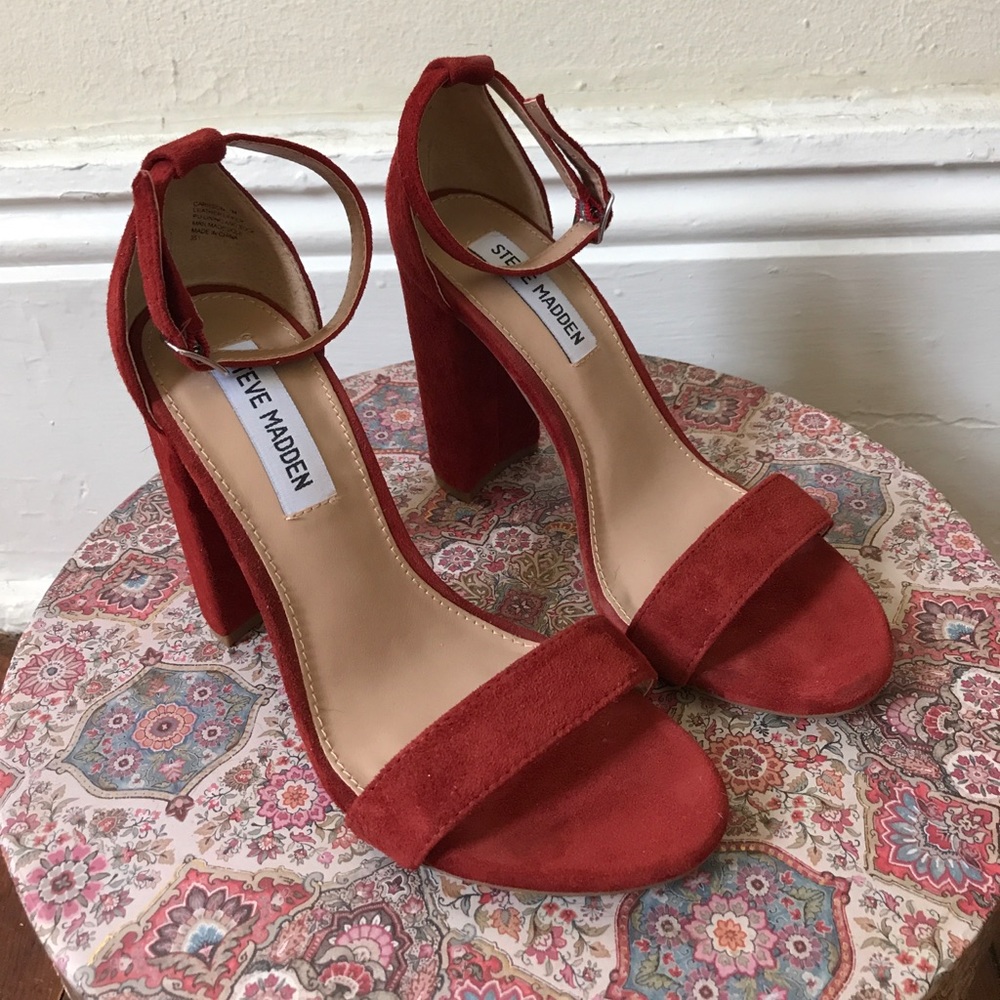 Steve Madden burnt orange heeled sandals ❤️