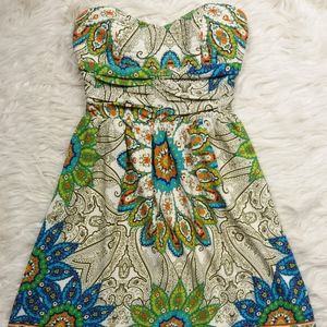 Miss Me Paisley Strapless A line Dress Sz Small